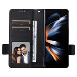 Wallet Phone Case for Samsung Galaxy Z Fold5 5G Litchi Texture TPU+Leather Flip Cover with Strap
