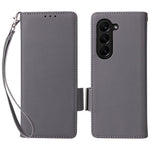 Wallet Phone Case for Samsung Galaxy Z Fold5 5G Litchi Texture TPU+Leather Flip Cover with Strap