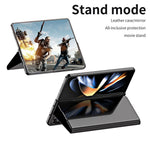 For Samsung Galaxy Z Fold5 5G Mirror Surface Phone Case PU Leather Stand Electroplating Cover