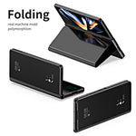 For Samsung Galaxy Z Fold5 5G Mirror Surface Phone Case PU Leather Stand Electroplating Cover