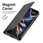 For Samsung Galaxy Z Fold5 5G Mirror Surface Phone Case PU Leather Stand Electroplating Cover