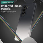 For Samsung Galaxy Z Fold5 5G Gradient Color PC Phone Case Hinge Protection Cover with Tempered Glass Film