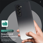 For Samsung Galaxy Z Fold5 5G Gradient Color PC Phone Case Hinge Protection Cover with Tempered Glass Film