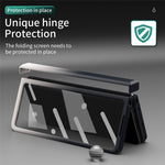 For Samsung Galaxy Z Fold5 5G Gradient Color PC Phone Case Hinge Protection Cover with Tempered Glass Film