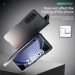 For Samsung Galaxy Z Fold5 5G Gradient Color PC Phone Case Hinge Protection Cover with Tempered Glass Film