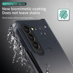 For Samsung Galaxy Z Fold5 5G Gradient Color PC Phone Case Hinge Protection Cover with Tempered Glass Film