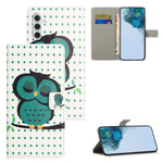 Til Samsung Galaxy A25 5G (Global) (161,0 x 76,5 x 8,3 mm) Læderpung cover med mønstertryk og stander