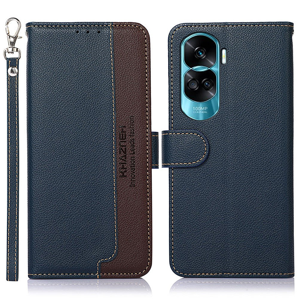 KHAZNEH For Honor 90 Lite 5G / X50i Litchi Tekstur Mobiltelefon Stand PU Læder Etui Pung RFID Blokerende Telefoncover