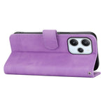 DIERFENG DF-03 for Xiaomi Redmi 12 4G Lines Imprinted Leather Wallet Case Folding Stand Phone Cover