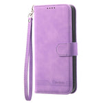 DIERFENG DF-03 for Xiaomi Redmi 12 4G Lines Imprinted Leather Wallet Case Folding Stand Phone Cover