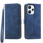 DIERFENG DF-03 for Xiaomi Redmi 12 4G Lines Imprinted Leather Wallet Case Folding Stand Phone Cover
