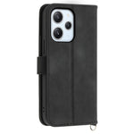 Phone Case for Xiaomi Redmi 12 4G , Imprinted Flower Stand Wallet Leather Cover with Wrist Strap + Shoulder Strap