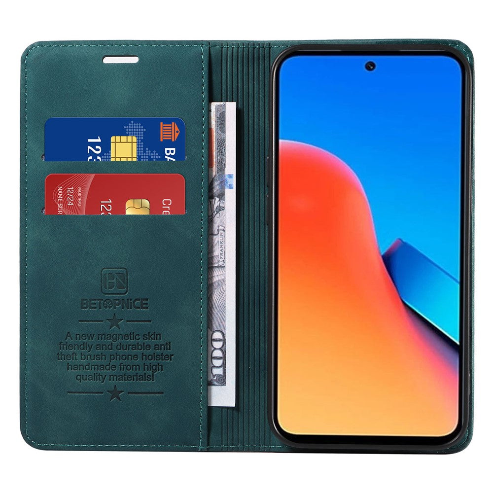 BETOPNICE 003 For Xiaomi Redmi 12 4G RFID Blocking Phone Case Wallet Stand PU Leather Flip Cover