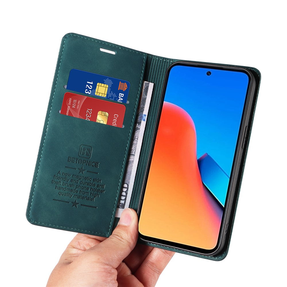 BETOPNICE 003 For Xiaomi Redmi 12 4G RFID Blocking Phone Case Wallet Stand PU Leather Flip Cover