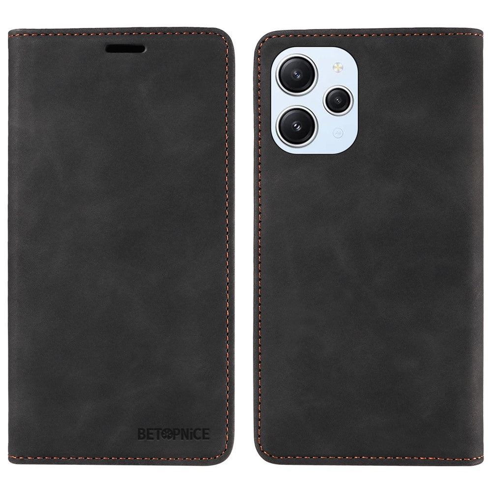 BETOPNICE 003 For Xiaomi Redmi 12 4G RFID Blocking Phone Case Wallet Stand PU Leather Flip Cover