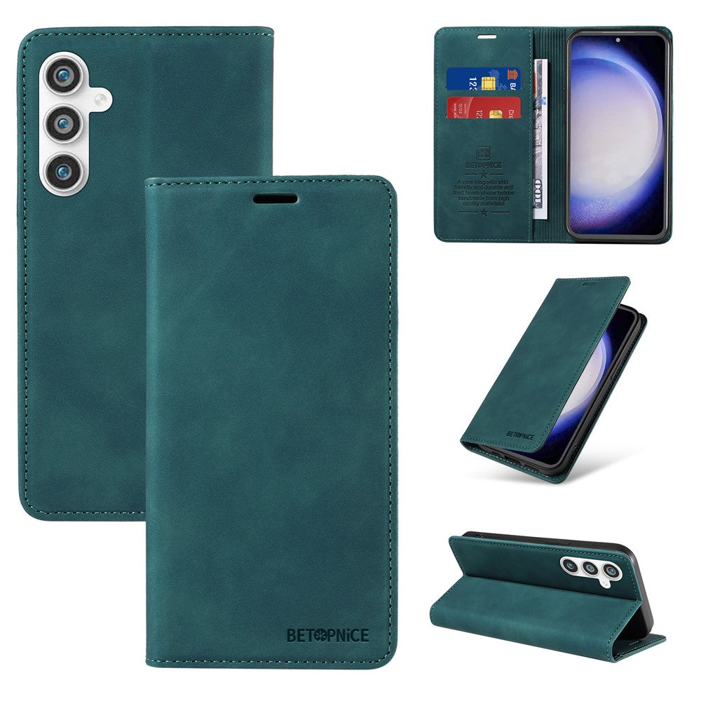 BETOPNICE 003 Stand Phone Case For Samsung Galaxy S23 FE PU Leather Flip Cover RFID Blocking Wallet