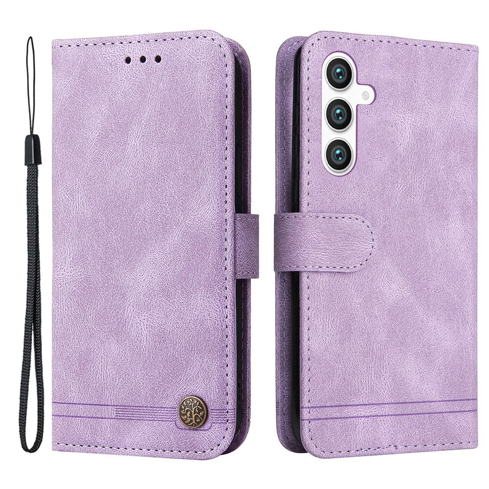 For Samsung Galaxy S23 FE Leather Wallet Cases Skin Touch Phone Cover Stand with Strap