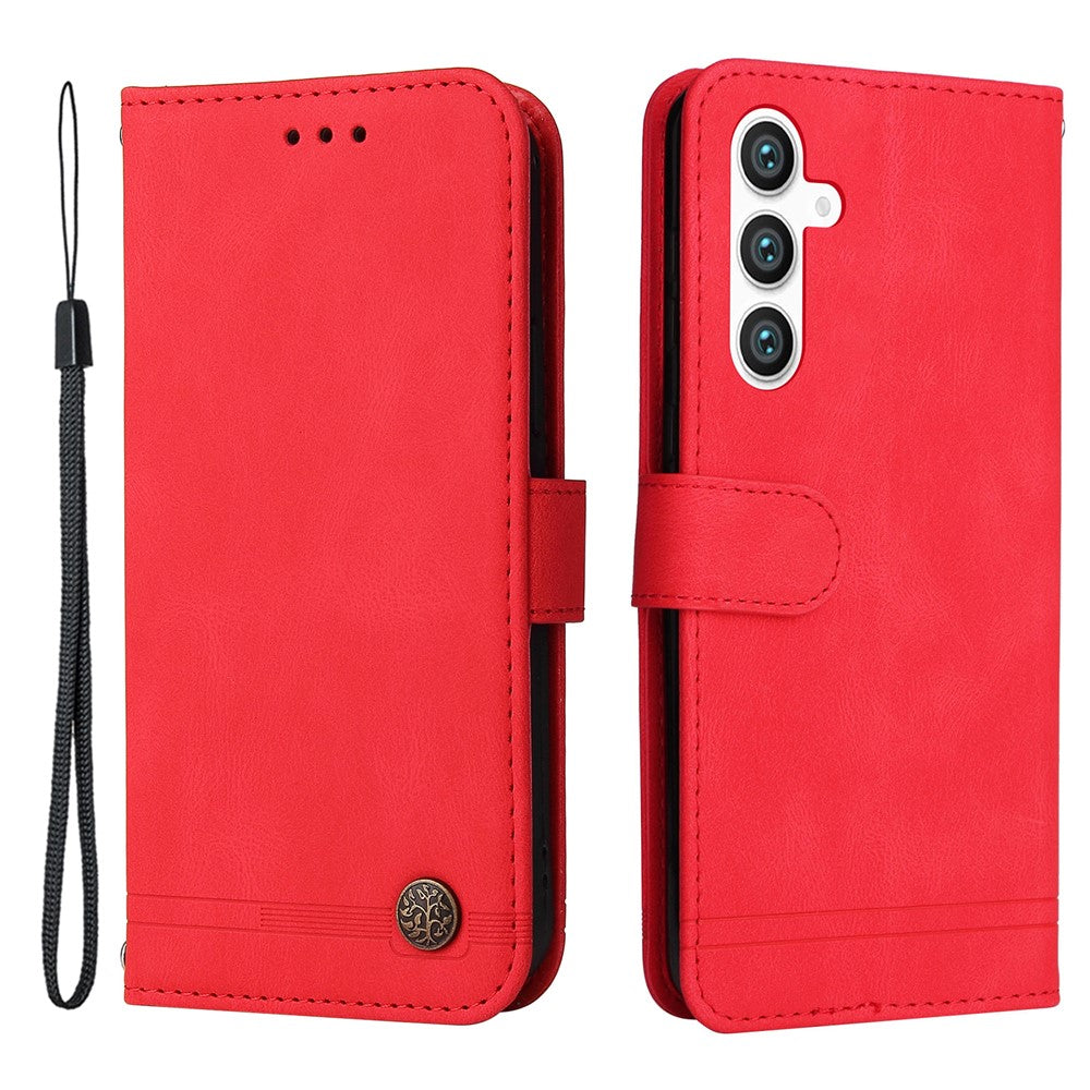 For Samsung Galaxy S23 FE Leather Wallet Cases Skin Touch Phone Cover Stand with Strap