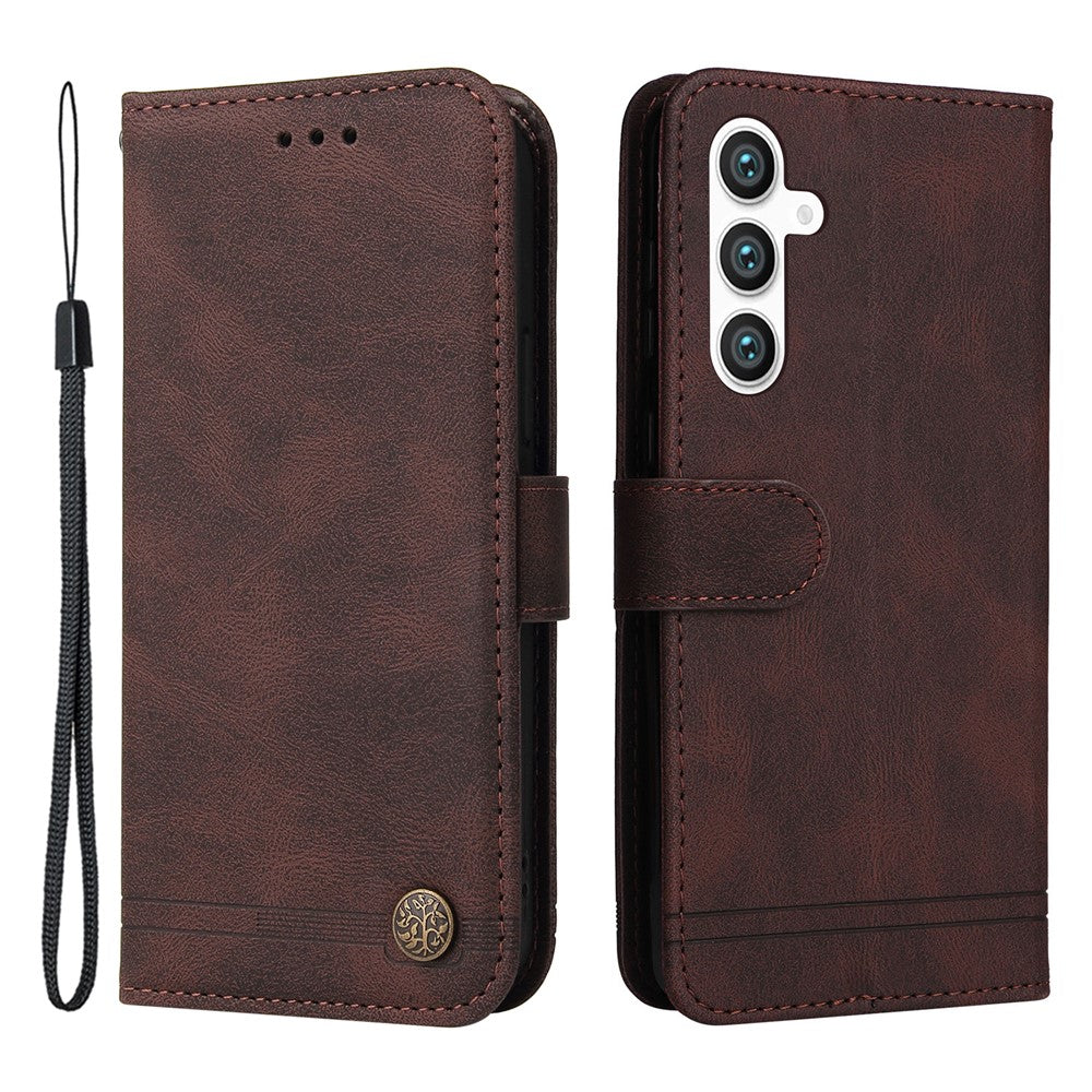 For Samsung Galaxy S23 FE Leather Wallet Cases Skin Touch Phone Cover Stand with Strap