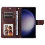 For Samsung Galaxy S23 FE Shockproof Flip Phone Shell PU Leather Wallet Phone Case Stand Calf Texture Cover