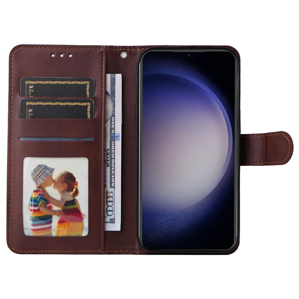 For Samsung Galaxy S23 FE Shockproof Flip Phone Shell PU Leather Wallet Phone Case Stand Calf Texture Cover