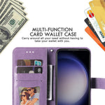 For Samsung Galaxy S23 FE Case Floral Pattern PU Leather Wallet Stand Phone Cover