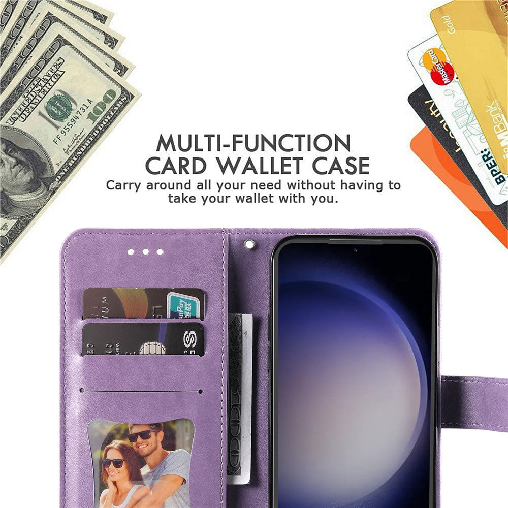 For Samsung Galaxy S23 FE Case Floral Pattern PU Leather Wallet Stand Phone Cover