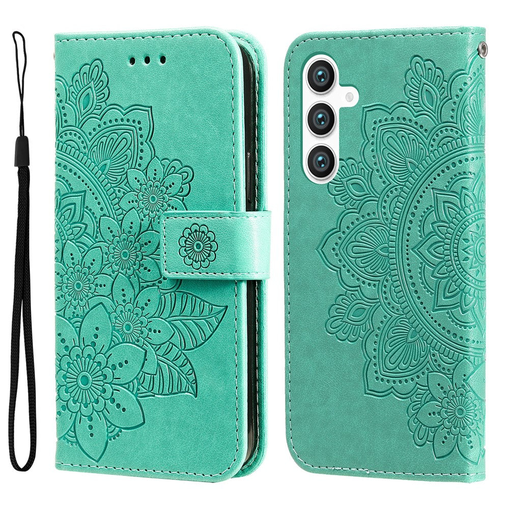 For Samsung Galaxy S23 FE Case Floral Pattern PU Leather Wallet Stand Phone Cover