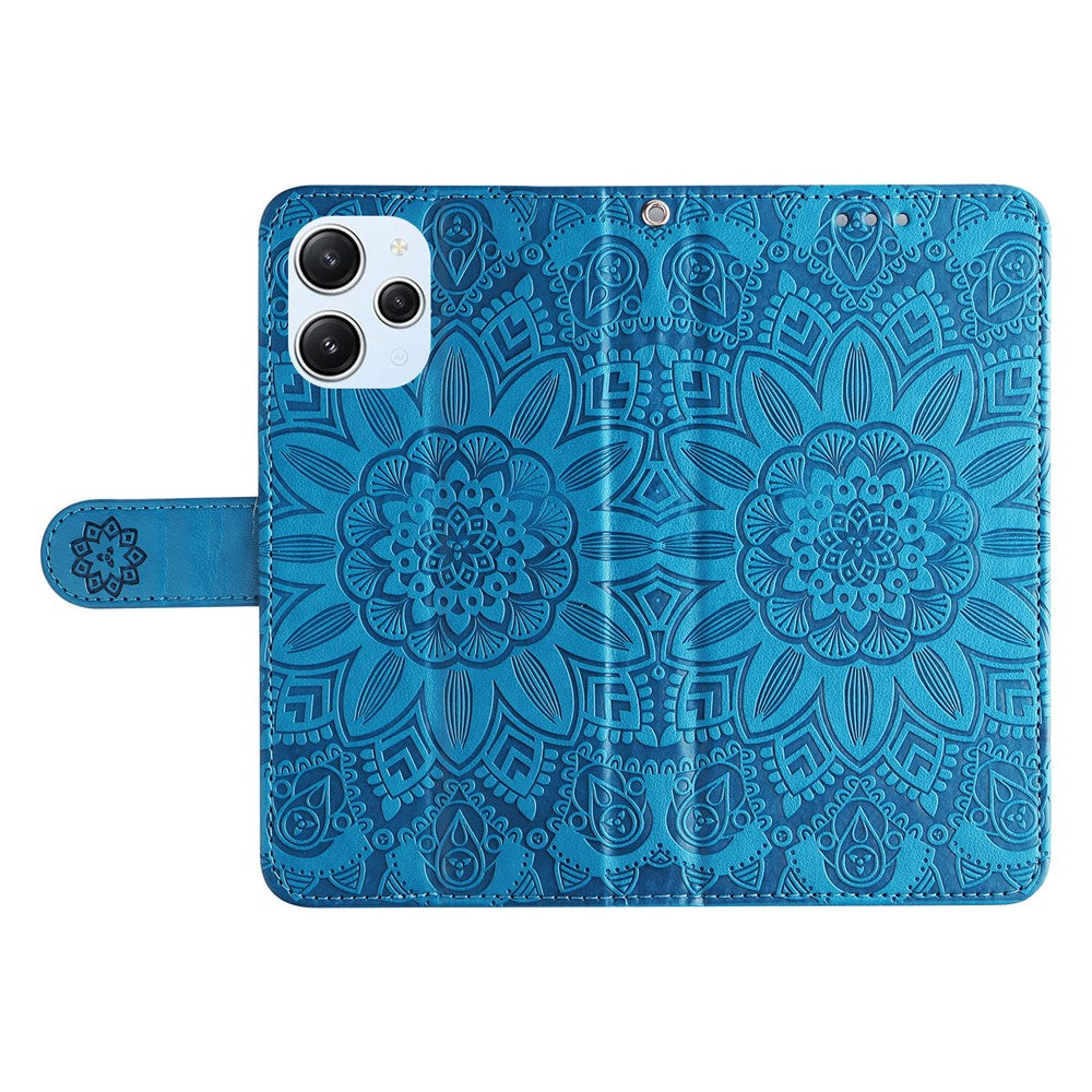 PU Leather Cover for Xiaomi Redmi 12 4G , Sunflower Imprinted Wallet Anti-Scratch Smartphone Case