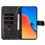 Xiaomi Redmi 12 4G Kalvtextur mobilskal Reptåligt Blixtlåsficka Plånbok Vikbart Stativ mobilskal