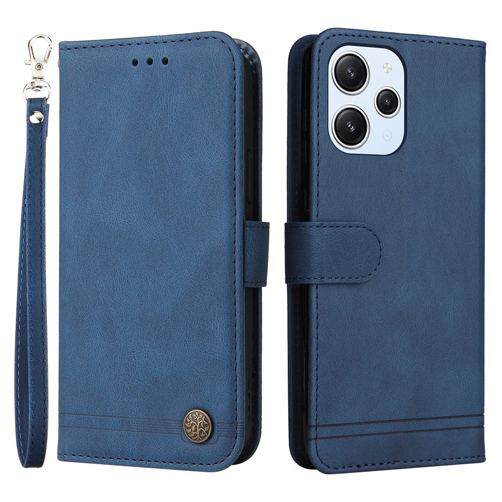 For Xiaomi Redmi 12 4G Leather Wallet Cases Skin Touch Phone Cover Stand with Strap