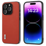 ABEEL For iPhone 15 Pro Max Protective Slim Case Textured PU Leather+TPU Phone Cover