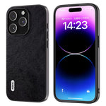 ABEEL For iPhone 15 Pro Max Phone Case Litchi Texture PU Leather Coated TPU Shockproof Cover