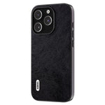 ABEEL For iPhone 15 Pro Max Phone Case Litchi Texture PU Leather Coated TPU Shockproof Cover