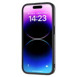 ABEEL For iPhone 15 Pro Max Phone Case Litchi Texture PU Leather Coated TPU Shockproof Cover