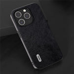 ABEEL For iPhone 15 Pro Max Phone Case Litchi Texture PU Leather Coated TPU Shockproof Cover