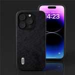 ABEEL For iPhone 15 Pro Max Phone Case Litchi Texture PU Leather Coated TPU Shockproof Cover