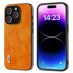 ABEEL For iPhone 15 Pro Max Phone Case Litchi Texture PU Leather Coated TPU Shockproof Cover