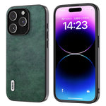 ABEEL For iPhone 15 Pro Max Phone Case Litchi Texture PU Leather Coated TPU Shockproof Cover