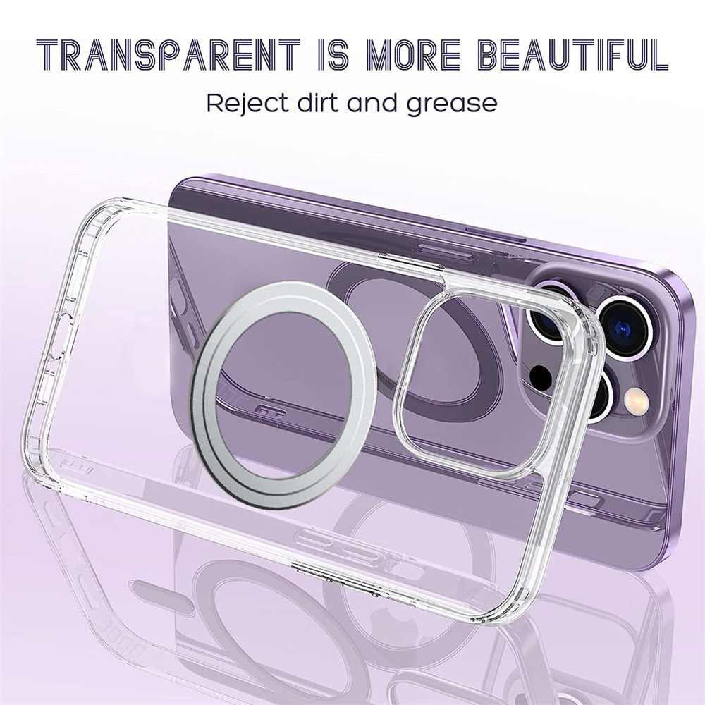 Magnetic Clear Case for iPhone 14 Pro Max Compatible with MagSafe TPU + PC Drop Protection Phone Cover