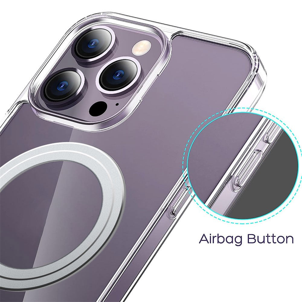 Magnetic Clear Case for iPhone 14 Pro Max Compatible with MagSafe TPU + PC Drop Protection Phone Cover