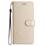 Magnetic Clasp Case for Samsung Galaxy A41 (Global Version) Silk Texture Leather Wallet Stand Shell with Hand Strap