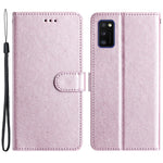 Magnetiskt spännskal till Samsung Galaxy A41 (Global version) Plånboksfodral i läder med sidentextur och handrem