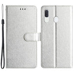 Magnetisk Lukkekasse til Samsung Galaxy A20e Silke Tekstur Læder Pung Stativ Godt Beskyttet Skal med Håndrem