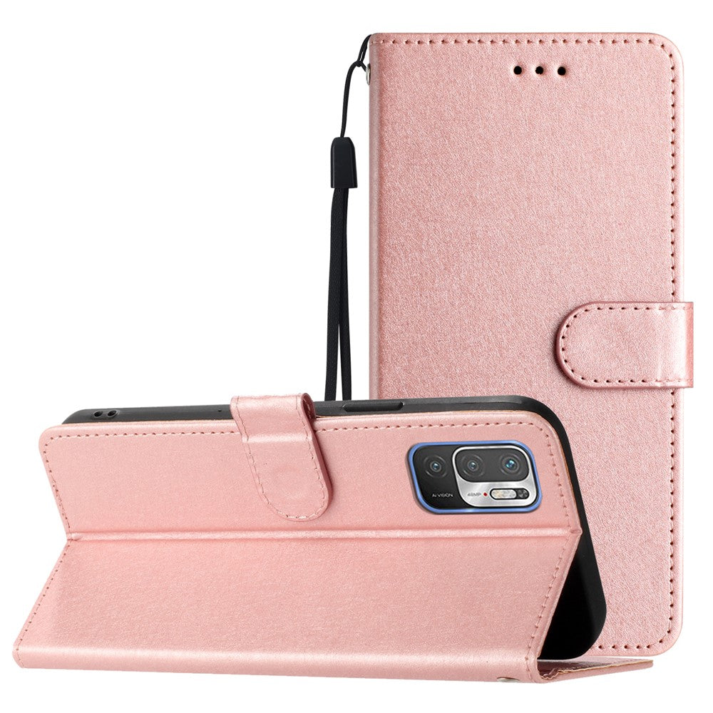 For Xiaomi Redmi Note 10 5G / 10T 5G / Poco M3 Pro 5G / 4G PU Leather Wallet Stand Silk Texture Flip Phone Protector Case