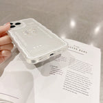 Crystal Clear Phone Case for iPhone 12 Pro , Flexible TPU Phone Cover Bowknot Decor Shell with Wrist Strap