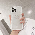 Crystal Clear Phone Case for iPhone 12 Pro , Flexible TPU Phone Cover Bowknot Decor Shell with Wrist Strap