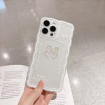 Crystal Clear Phone Case for iPhone 12 Pro , Flexible TPU Phone Cover Bowknot Decor Shell with Wrist Strap