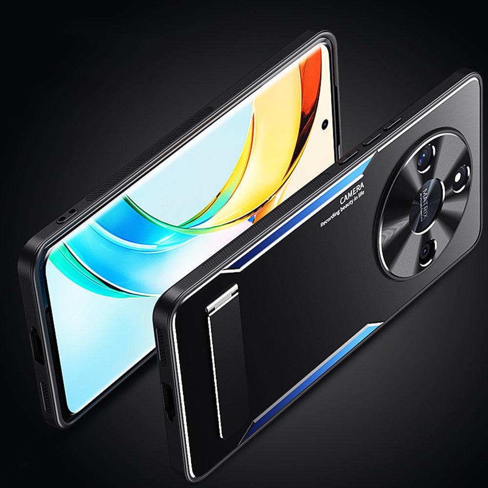 TPU + Aluminum Alloy Phone Case for Honor X50 , Anti-drop Phone Back Cover Protector