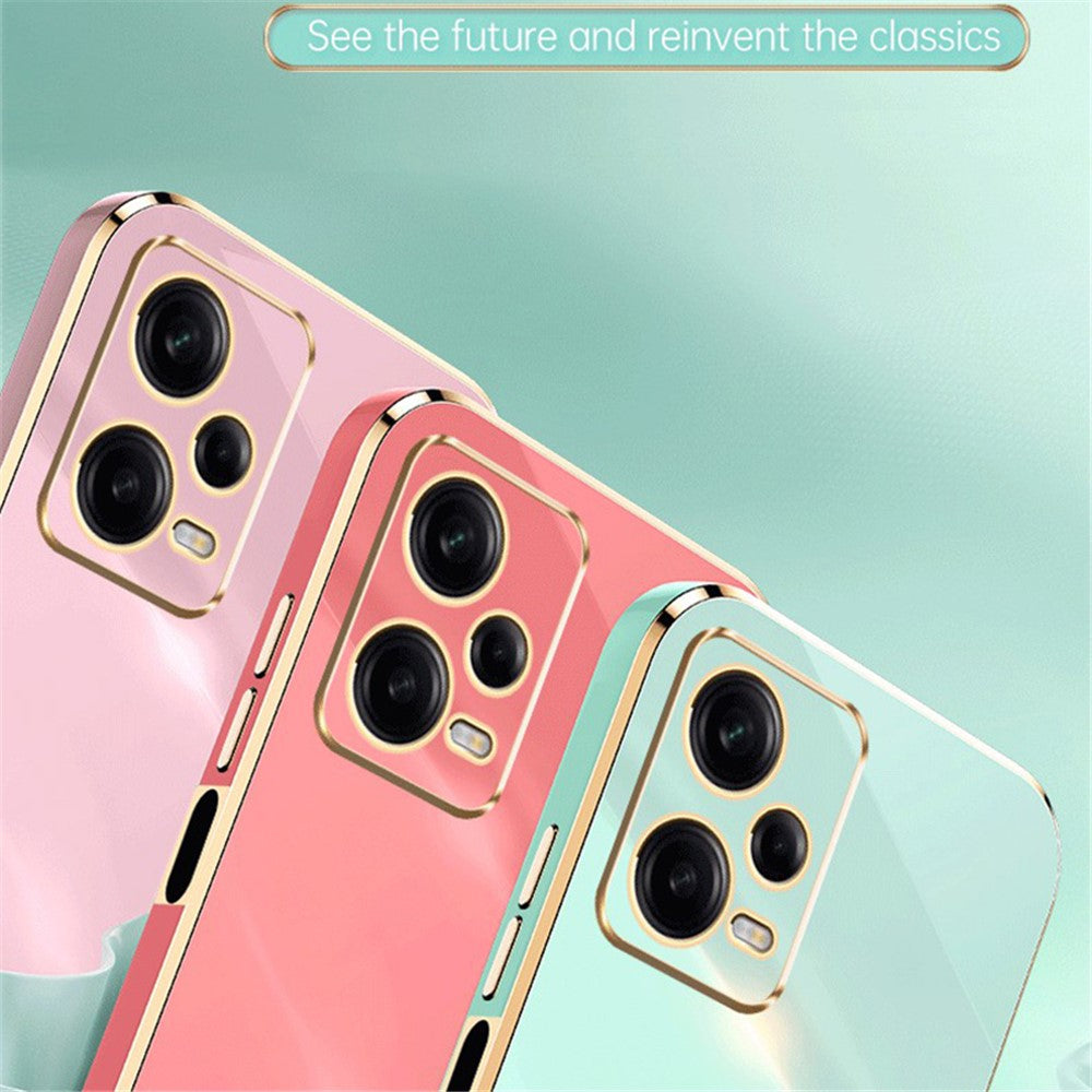 XINLI TPU Case for Xiaomi Redmi Note 12 5G (Global) , Ring Kickstand Electroplated Phone Cover